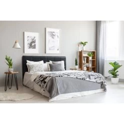 Lit AMSTERDAM Simili Noir 160x200 Sommier Inclus