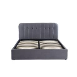Lit Coffre ANDRE Velours Gris Anthracite 160x200 Sommier Inclus -Meuble Déco Soldes andreco160veant lit coffre 160 velours gris anthracite 5