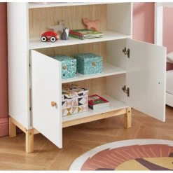 Armoire TINY Blanc 2 Portes 80cm -Meuble Déco Soldes armoire tiny blanc 2 tiroirs 3