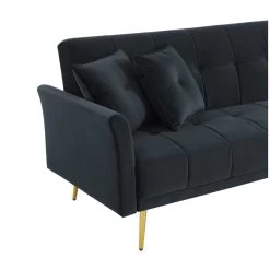 Canapé D'angle AROMA Convertible Velours Noir 5 Places 11 Canapé D'angle AROMA Convertible Velours Noir 5 Places -Meuble Déco Soldes aromaancvvvnr canape 5 places 4