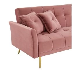 Canapé D'angle AROMA Convertible Velours Vieux Rose 5 Places 12 Canapé D'angle AROMA Convertible Velours Vieux Rose 5 Places -Meuble Déco Soldes aromaancvvvrose canape 5 place 5