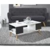 Table Basse BABETTE Blanc Et Gris Anthracite 2 Niches