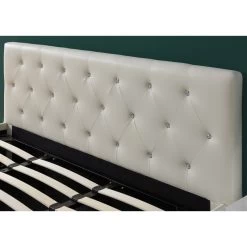 Lit Coffre BAHIA Simili Blanc 180x200 Sommier Inclus -Meuble Déco Soldes bahia lit coffre 180 blanc 1