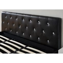 Lit Coffre BAHIA Simili Noir 180x200 Sommier Inclus -Meuble Déco Soldes bahia lit coffre 180 noir 1