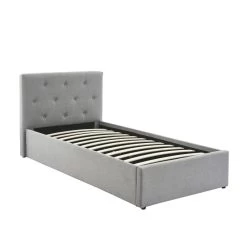 Lit Coffre Enfant BAHIA Tissu Gris 90x190 Sommier Inclus 9 Lit Coffre Enfant BAHIA Tissu Gris 90x190 Sommier Inclus -Meuble Déco Soldes bahia lit coffre 90 gris 2