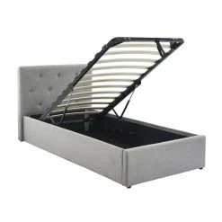 Lit Coffre Enfant BAHIA Tissu Gris 90x190 Sommier Inclus 10 Lit Coffre Enfant BAHIA Tissu Gris 90x190 Sommier Inclus -Meuble Déco Soldes bahia lit coffre 90 gris 3