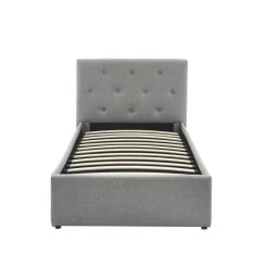 Lit Coffre Enfant BAHIA Tissu Gris 90x190 Sommier Inclus 11 Lit Coffre Enfant BAHIA Tissu Gris 90x190 Sommier Inclus -Meuble Déco Soldes bahia lit coffre 90 gris 4
