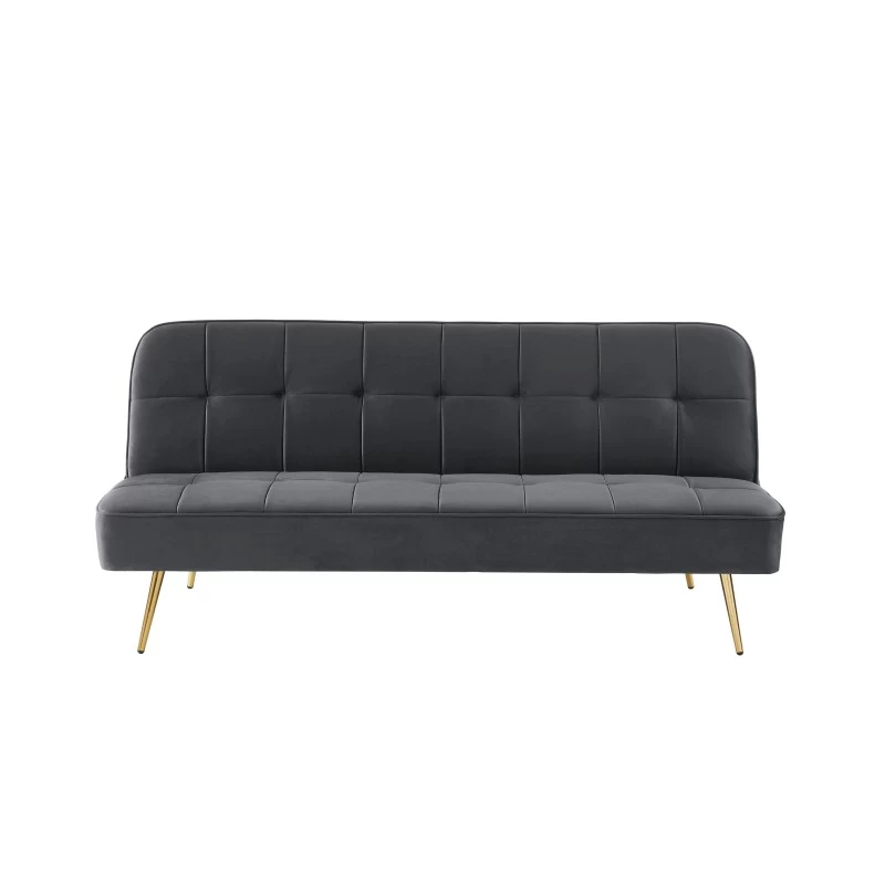 Banquette AROMA Convertible En Velours Anthracite 3 Places 2 Banquette AROMA Convertible En Velours Anthracite 3 Places – Image 2