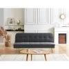 Banquette AROMA Convertible En Velours Anthracite 3 Places