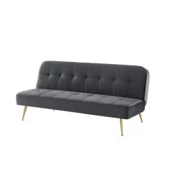Banquette AROMA Convertible En Velours Anthracite 3 Places 9 Banquette AROMA Convertible En Velours Anthracite 3 Places -Meuble Déco Soldes banquette aroma en velours anthracite 3 places convertible 2