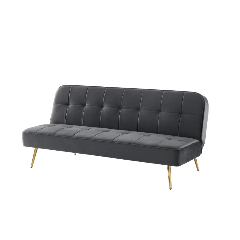 Banquette AROMA Convertible En Velours Anthracite 3 Places 3 Banquette AROMA Convertible En Velours Anthracite 3 Places – Image 3
