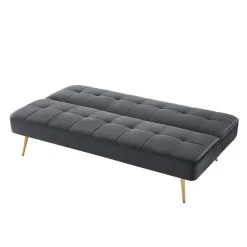 Banquette AROMA Convertible En Velours Anthracite 3 Places 10 Banquette AROMA Convertible En Velours Anthracite 3 Places -Meuble Déco Soldes banquette aroma en velours anthracite 3 places convertible 3
