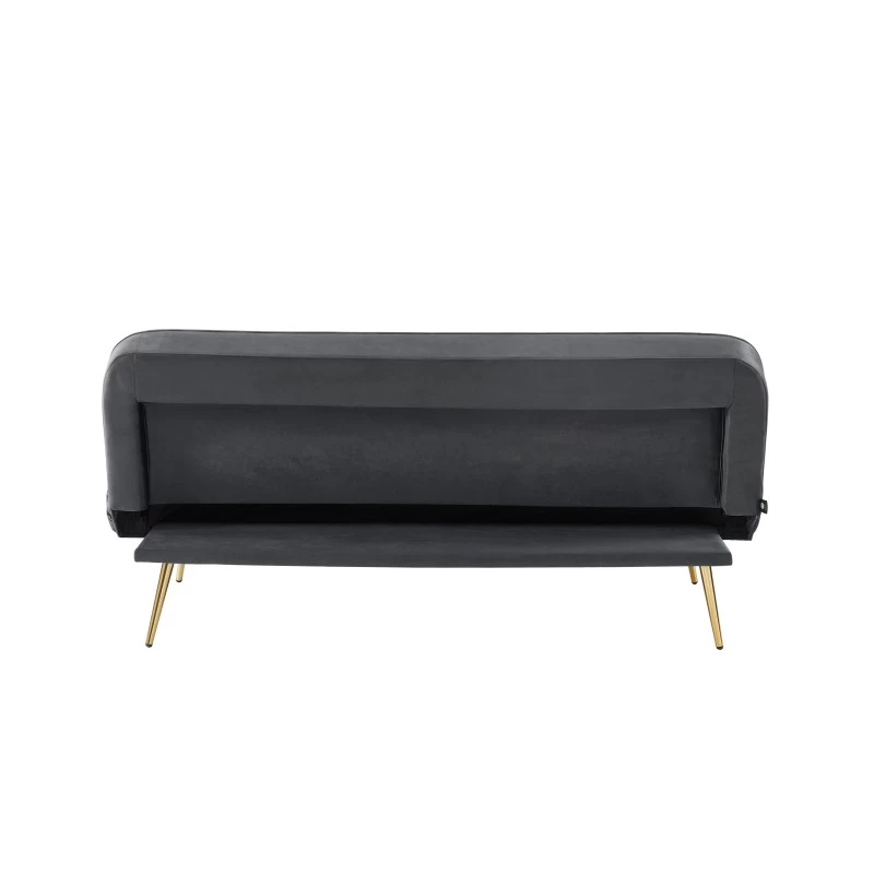 Banquette AROMA Convertible En Velours Anthracite 3 Places 5 Banquette AROMA Convertible En Velours Anthracite 3 Places – Image 5