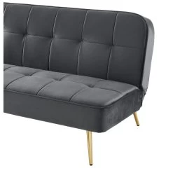 Banquette AROMA Convertible En Velours Anthracite 3 Places 12 Banquette AROMA Convertible En Velours Anthracite 3 Places -Meuble Déco Soldes banquette aroma en velours anthracite 3 places convertible 5