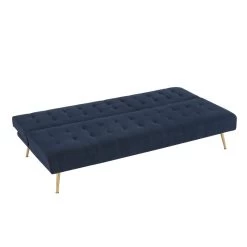 Banquette NINO Convertible Velours Côtelé Bleu Foncé -Meuble Déco Soldes banquette nino convertible velours cotele bleu fonce 3