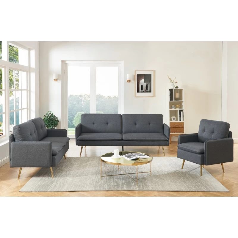 Canapé Droit ADAM Fixe Tissu Anthracite 7 Canapé Droit ADAM Fixe Tissu Anthracite – Image 7