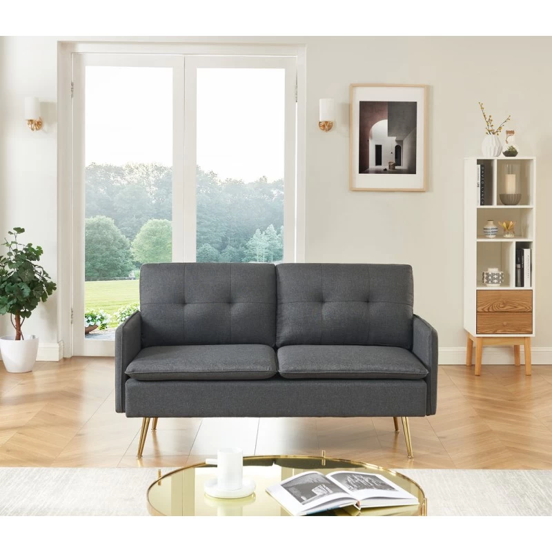 Canapé Droit ADAM Fixe Tissu Anthracite 1 Canapé Droit ADAM Fixe Tissu Anthracite