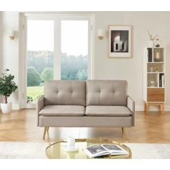 Canapé Droit ADAM Fixe Tissu Grège