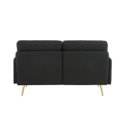 Canapé Droit ADAM Fixe Tissu Noir 10 Canapé Droit ADAM Fixe Tissu Noir -Meuble Déco Soldes canape adam tissu noir pied en metal dore 2 pl 3