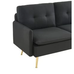 Canapé Droit ADAM Fixe Tissu Noir 11 Canapé Droit ADAM Fixe Tissu Noir -Meuble Déco Soldes canape adam tissu noir pied en metal dore 2 pl 4
