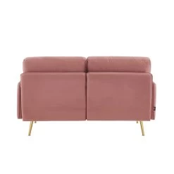 Canapé Droit ADAM Fixe Velours Rose Poudré 10 Canapé Droit ADAM Fixe Velours Rose Poudré -Meuble Déco Soldes canape adam velours rose poudre pied en metal dore 2 pl 3