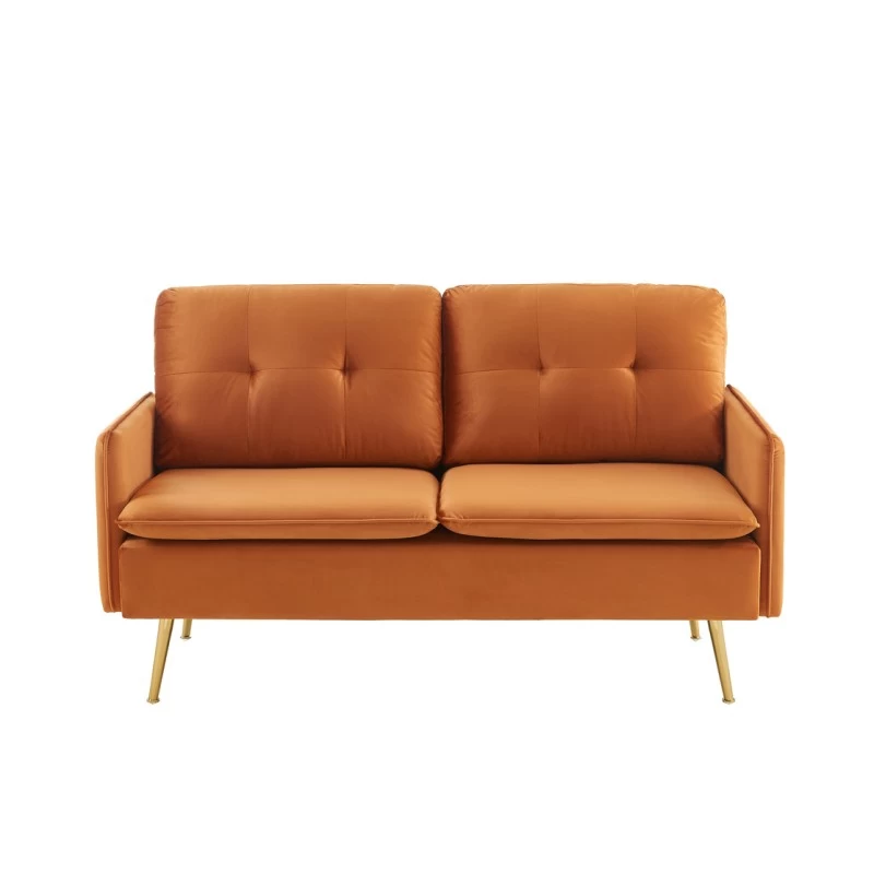 Canapé Droit ADAM Fixe Velours Rouille 2 Canapé Droit ADAM Fixe Velours Rouille – Image 2