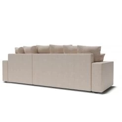Canapé D'angle ALMA Convertible Tissu Beige 4 Places -Meuble Déco Soldes canape angle alma convertible tissu beige 4 places 5