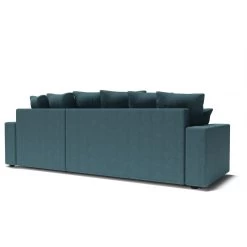 Canapé D'angle ALMA Convertible Tissu Bleu Paon 4 Places -Meuble Déco Soldes canape angle alma convertible tissu bleu paon 4 places 5