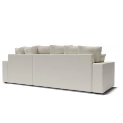 Canapé D'angle ALMA Convertible Tissu Bouclette Blanc 4 Places -Meuble Déco Soldes canape angle alma convertible tissu bouclette blanc 4 places 5