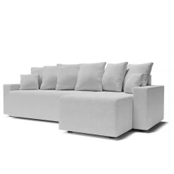 Canapé D'angle ALMA Convertible Tissu Gris 4 Places -Meuble Déco Soldes canape angle alma convertible tissu gris 4 places 2