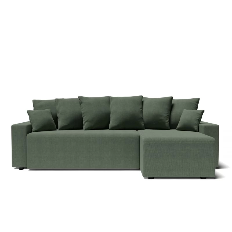 Canapé D'angle ALMA Convertible Tissu Vert 4 Places 2 Canapé D'angle ALMA Convertible Tissu Vert 4 Places – Image 2