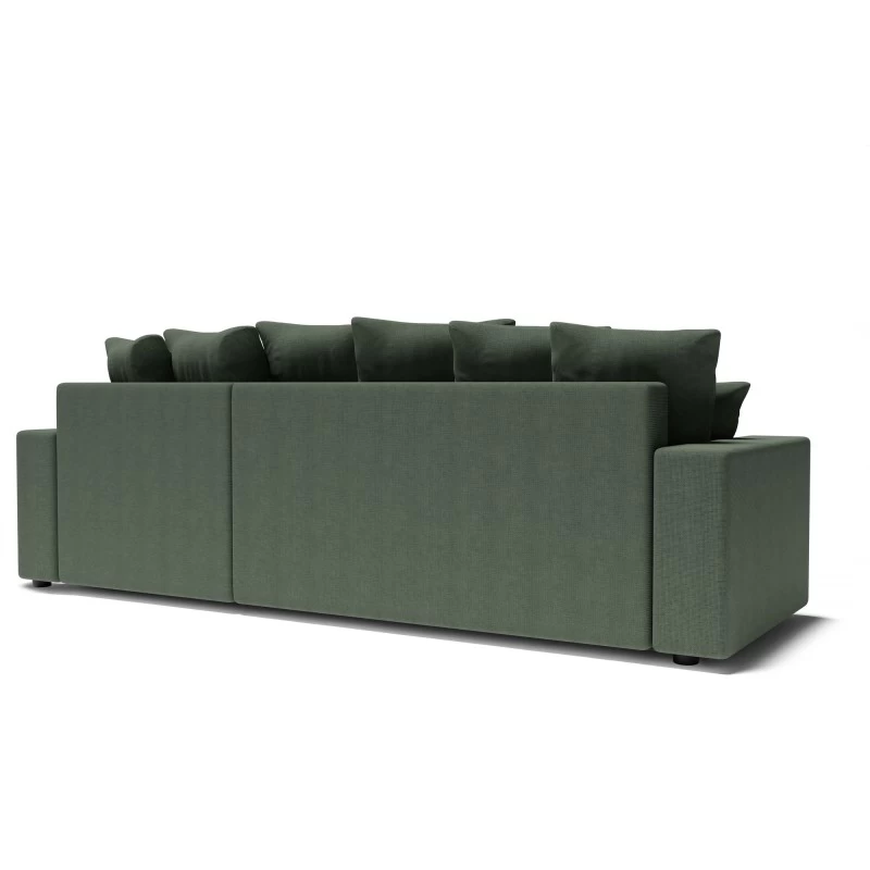 Canapé D'angle ALMA Convertible Tissu Vert 4 Places 6 Canapé D'angle ALMA Convertible Tissu Vert 4 Places – Image 6