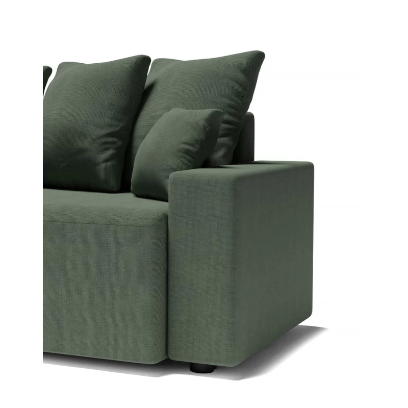 Canapé D'angle ALMA Convertible Tissu Vert 4 Places 7 Canapé D'angle ALMA Convertible Tissu Vert 4 Places – Image 7