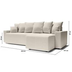 Canapé D'angle ALMA Convertible Velours Côtelé Beige 4 Places 19 Canapé D'angle ALMA Convertible Velours Côtelé Beige 4 Places -Meuble Déco Soldes canape angle alma convertible velours cotele beige 4 places 9