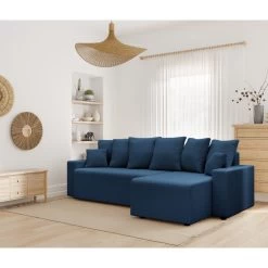Canapé D'angle ALMA Convertible Velours Côtelé Bleu Cobalt 4 Places 18 Canapé D'angle ALMA Convertible Velours Côtelé Bleu Cobalt 4 Places -Meuble Déco Soldes canape angle alma convertible velours cotele bleu cobalt 4 places 8