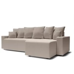 Canapé D'angle ALMA Convertible Velours Côtelé Grège 4 Places 12 Canapé D'angle ALMA Convertible Velours Côtelé Grège 4 Places -Meuble Déco Soldes canape angle alma convertible velours cotele grege 4 places 2