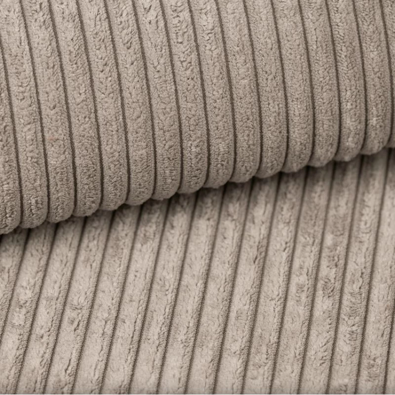 Canapé D'angle ALMA Convertible Velours Côtelé Grège 4 Places 8 Canapé D'angle ALMA Convertible Velours Côtelé Grège 4 Places – Image 8