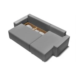 Canapé D'angle ALMA Convertible Velours Côtelé Gris Souris 4 Places -Meuble Déco Soldes canape angle alma convertible velours cotele gris souris 4 places 4