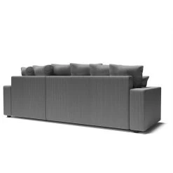 Canapé D'angle ALMA Convertible Velours Côtelé Gris Souris 4 Places -Meuble Déco Soldes canape angle alma convertible velours cotele gris souris 4 places 5