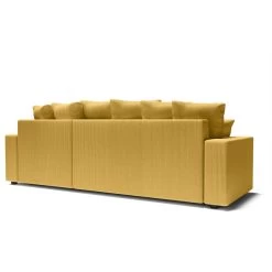 Canapé D'angle ALMA Convertible Velours Côtelé Jaune 4 Places -Meuble Déco Soldes canape angle alma convertible velours cotele jaune 4 places 3