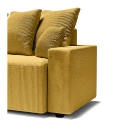 Canapé D'angle ALMA Convertible Velours Côtelé Jaune 4 Places -Meuble Déco Soldes canape angle alma convertible velours cotele jaune 4 places 6