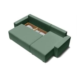 Canapé D'angle ALMA Convertible Velours Côtelé Vert 4 Places 14 Canapé D'angle ALMA Convertible Velours Côtelé Vert 4 Places -Meuble Déco Soldes canape angle alma convertible velours cotele vert 4 places 4