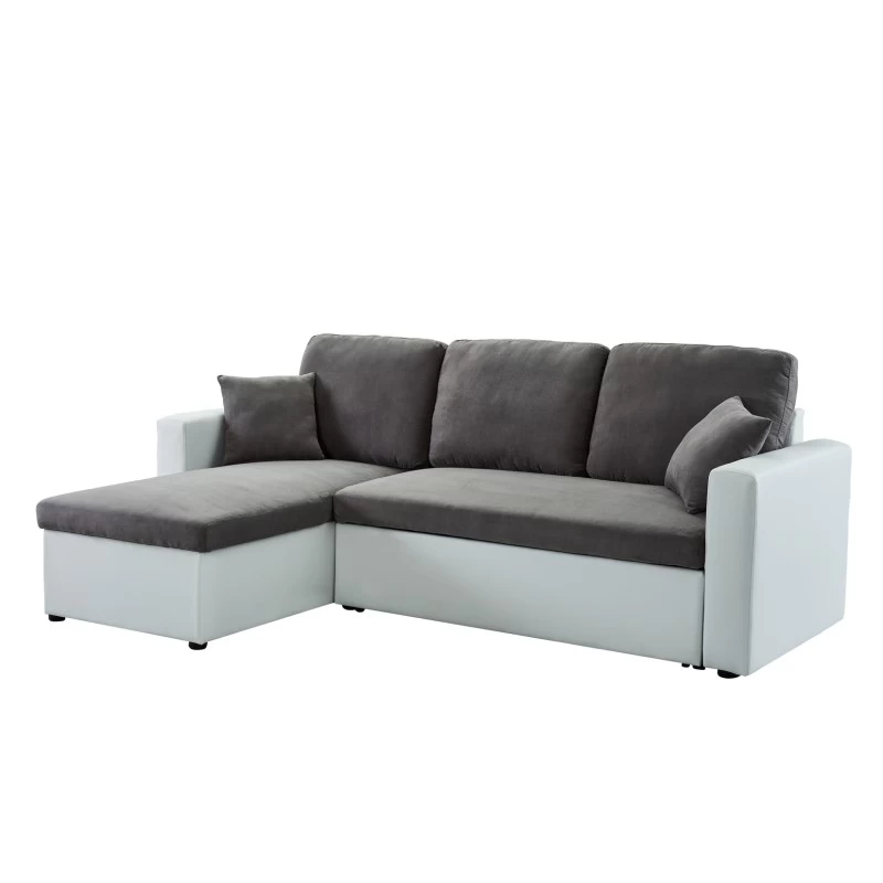 Canapé D'angle ASPEN Gris Et Blanc 4 Accroches 3 Canapé D'angle ASPEN Gris Et Blanc 4 Accroches – Image 3