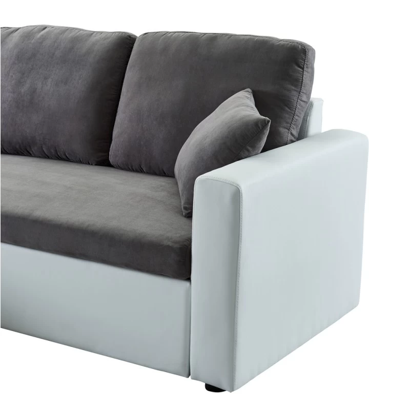 Canapé D'angle ASPEN Gris Et Blanc 4 Accroches 6 Canapé D'angle ASPEN Gris Et Blanc 4 Accroches – Image 6