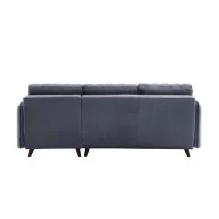 Canapé D'angle IDAHO En Velours Gris Fixe 9 Canapé D'angle IDAHO En Velours Gris Fixe -Meuble Déco Soldes canape angle idaho velours gris angle fixe 3