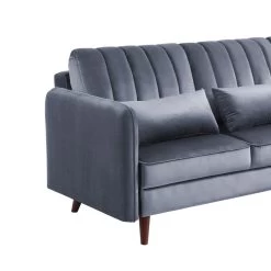 Canapé D'angle IDAHO En Velours Gris Fixe 10 Canapé D'angle IDAHO En Velours Gris Fixe -Meuble Déco Soldes canape angle idaho velours gris angle fixe 4