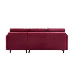 Canapé D'angle IDAHO En Velours Rouge Bordeaux Fixe 9 Canapé D'angle IDAHO En Velours Rouge Bordeaux Fixe -Meuble Déco Soldes canape angle idaho velours rouge angle fixe 3