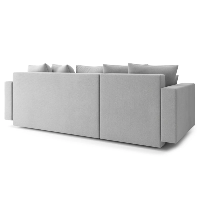 Canapé D'angle KRISTI Convertible Tissu Gris 4 Places 6 Canapé D'angle KRISTI Convertible Tissu Gris 4 Places – Image 6