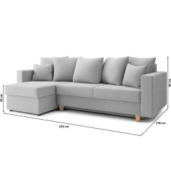 Canapé D'angle KRISTI Convertible Tissu Gris 4 Places 19 Canapé D'angle KRISTI Convertible Tissu Gris 4 Places -Meuble Déco Soldes canape angle kristi convertible tissu gris 4 places 9