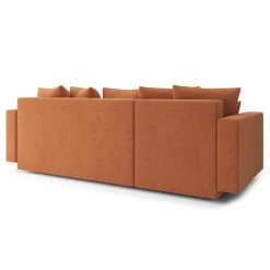 Canapé D'angle KRISTI Convertible Tissu Rouille 4 Places -Meuble Déco Soldes canape angle kristi convertible tissu rouille 4 places 5